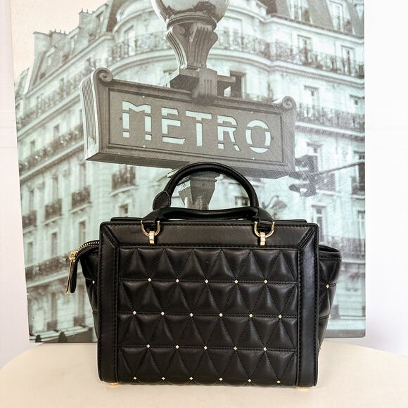 Michael Kors 35H7GVAM5L Vivianne Stud Quilted Leather Small IN Black - Picture 4 of 6